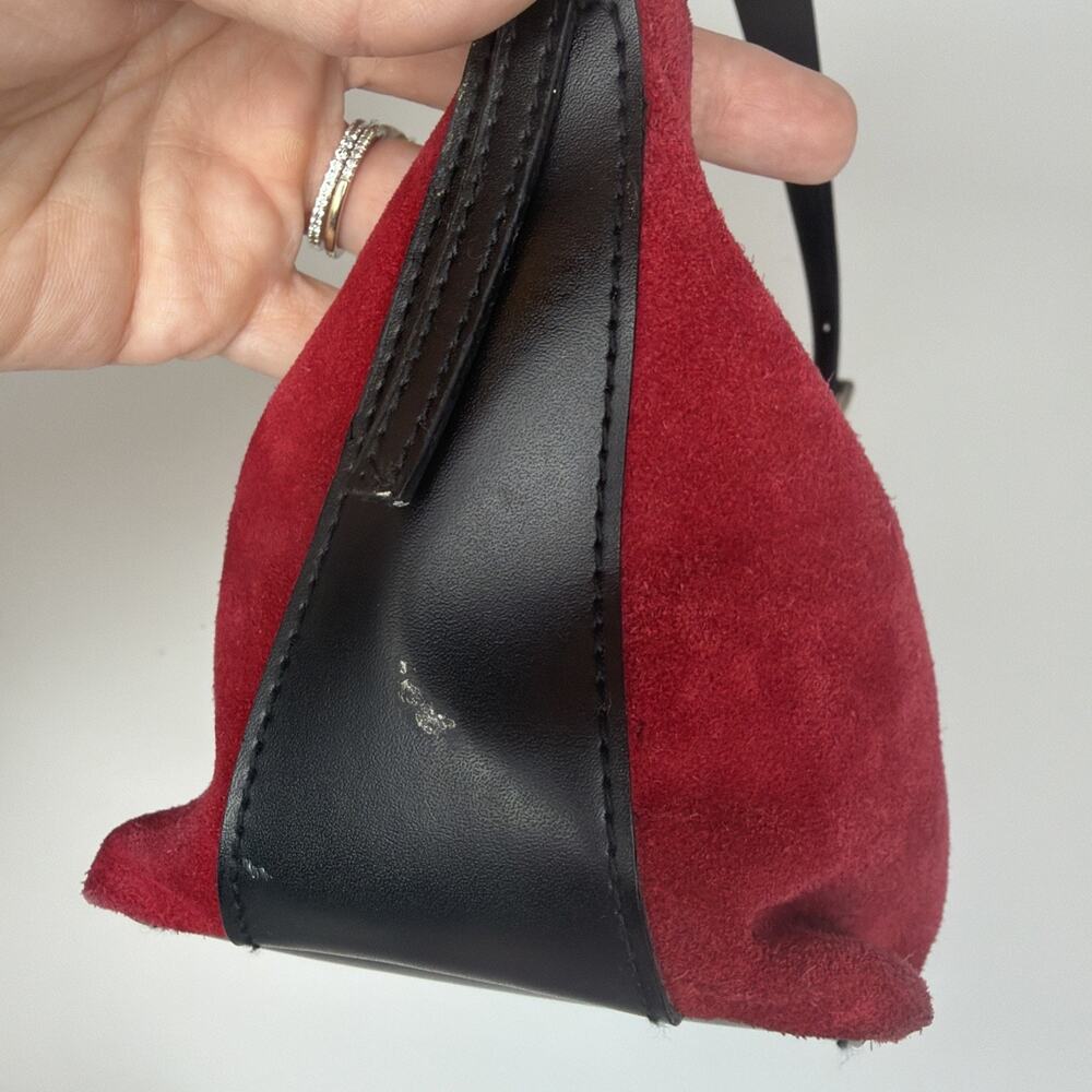 Kathy Ireland Y2K Mini Small Handbag Purse Red Leather Suede - Picture 6 of 16